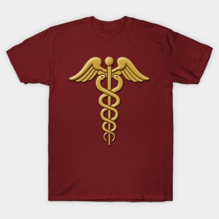 Golden Double Snake Caduceus T-Shirt